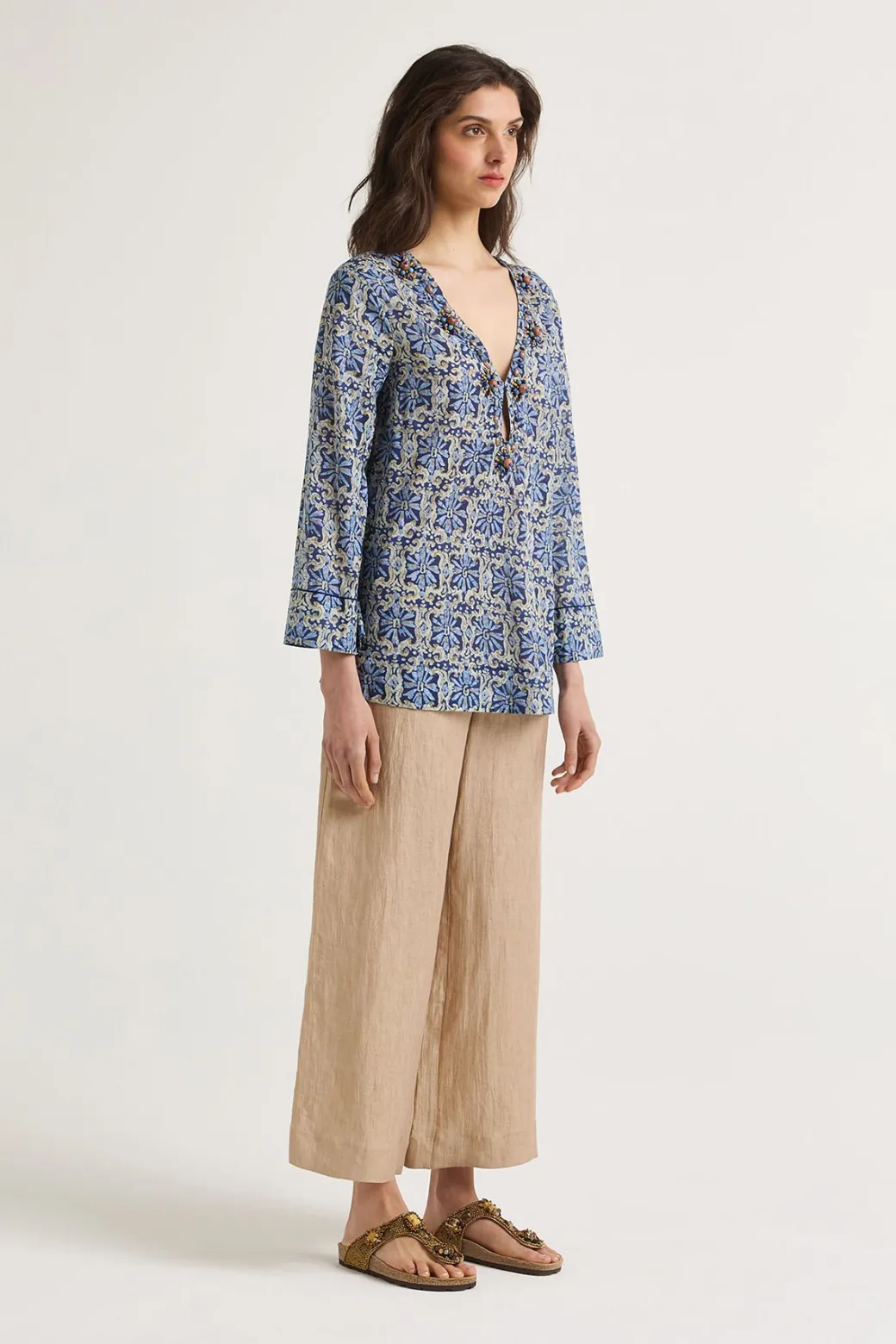 Maliparmi Chemises | CAFTAN FLOWER BATIK
