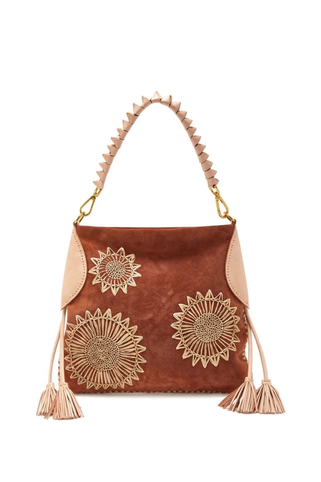Maliparmi Jersey | Sacs Shopping | SAC PORTÉ ÉPAULE MOYEN LEATHER & RAFFIA