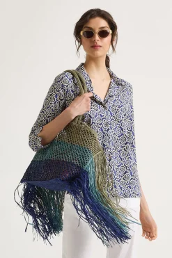 Maliparmi Sacs Shopping | SAC SHOPPING HUES & FRINGE RAFFIA