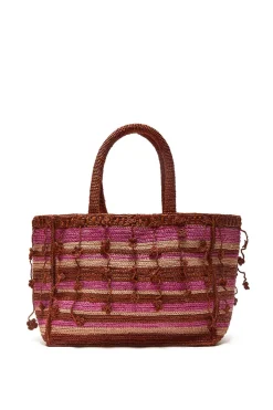 Maliparmi Sacs Shopping | SAC SHOPPING STRIPE FLOWER RAFFIA