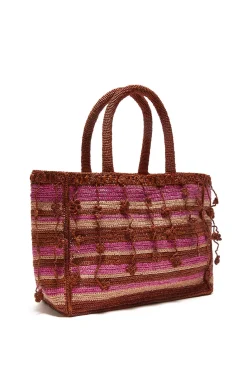 Maliparmi Sacs Shopping | SAC SHOPPING STRIPE FLOWER RAFFIA